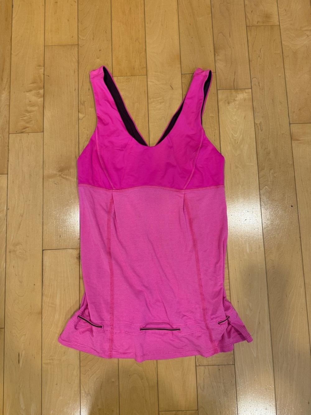 lululemon athletica Bright Pink Performance Top with Deep Plum Lining